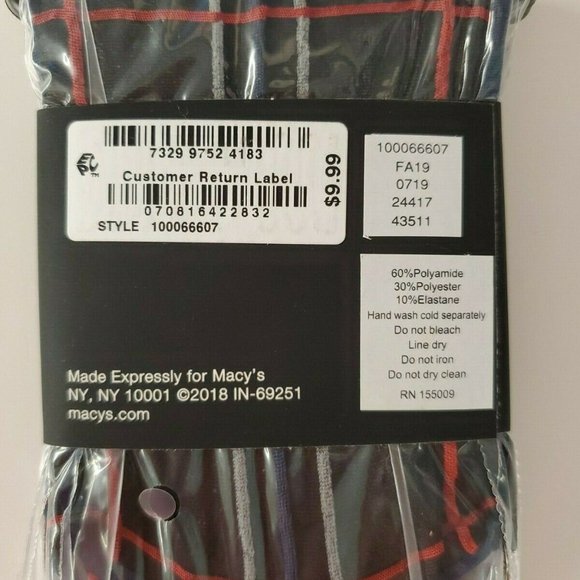 INC International Concepts INC Sheer Plaid Anklet Socks - Picture 2 of 4